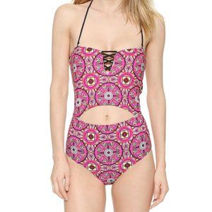 6 SHORE ROAD Printed Halter One Piece Swimsuit